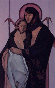 Madonna and Child with the Origami Angels